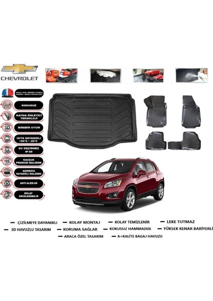 Chevrolet Trax 2018 Model Bagaj Havuzu Araca Özel Paspas Takımı Prrox