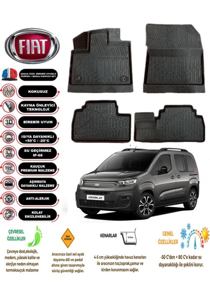 Doblo 2024 Model 4d Araca Özel Havuzlu Paspas Takımı