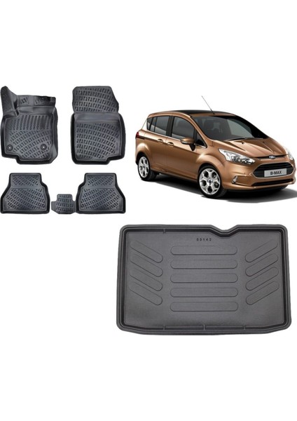 B-Max 2014 Model 3D Alt Bagaj Havuzu+3d Havuzlu Araca Özel Paspas Takımı