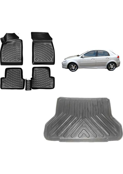 Chevrolet Lacetti Hatchback 2009 Model 3D Bagaj Havuzu+3d Havuzlu Araca Özel Paspas Takımı