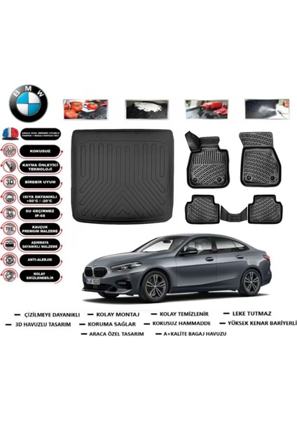 2 Serisi Gran Coupe F44 2023 Model Üst Bagaj Havuzu Araca Özel Paspas Takımı Prrox