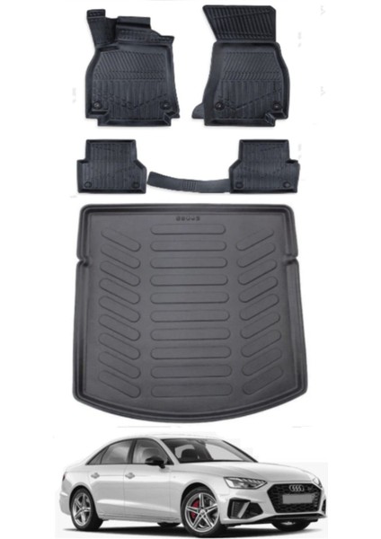 A4 2018 Model Bagaj Havuzu Araca Özel Siyah Paspas Takımı