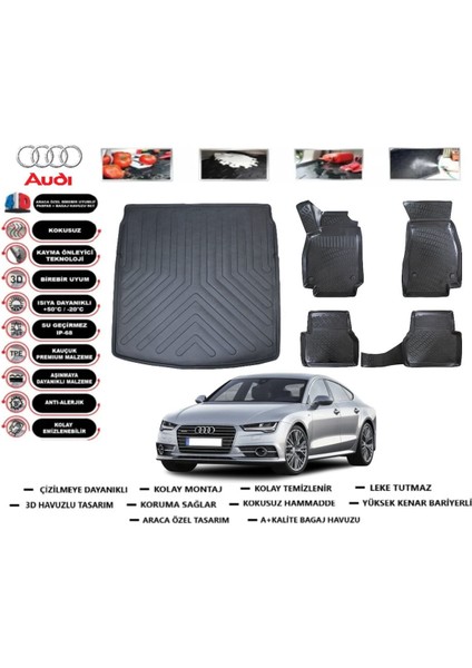 A7 2024 Model Bagaj Havuzu Araca Özel Paspas Takımı Prrox