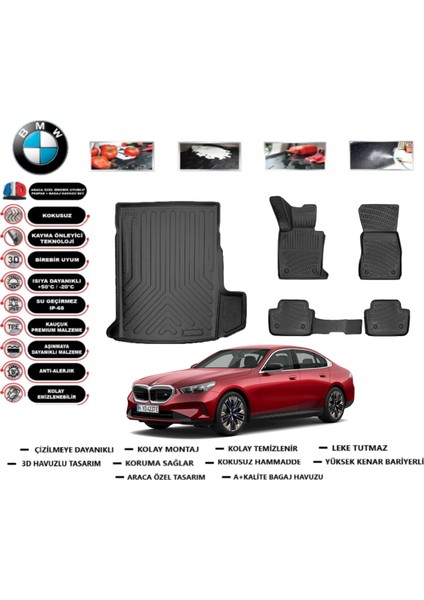 I5 E40 2023 Sonrası Bagaj Havuzu+3d Araca Özel Paspas Takımı