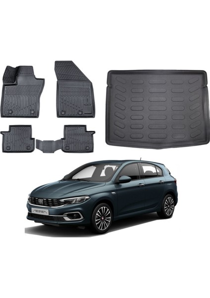 Egea Hatchback 2019 Model Stepneli Bagaj Havuzu Paspas Takımı Eva Serisi