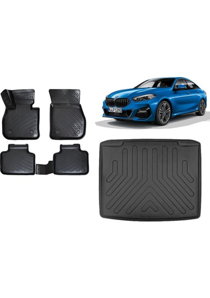 2 Serisi F44 Gran Coupe 2021 Model 3D Alt Bagaj Havuzu+3d Havuzlu Araca Özel Paspas Takımı