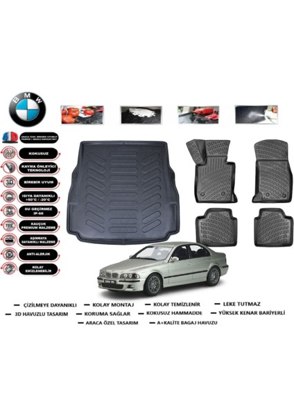 5 Serisi E39 1998 Model Bagaj Havuzu Araca Özel Paspas Takımı Flex