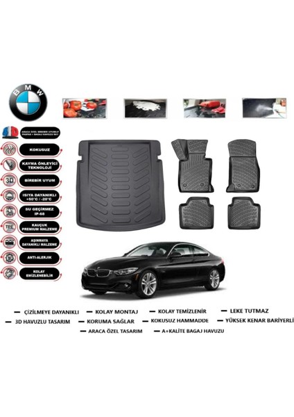 4 Serisi Coupe 2017 Model Bagaj Havuzu Araca Özel Paspas Takımı Flex