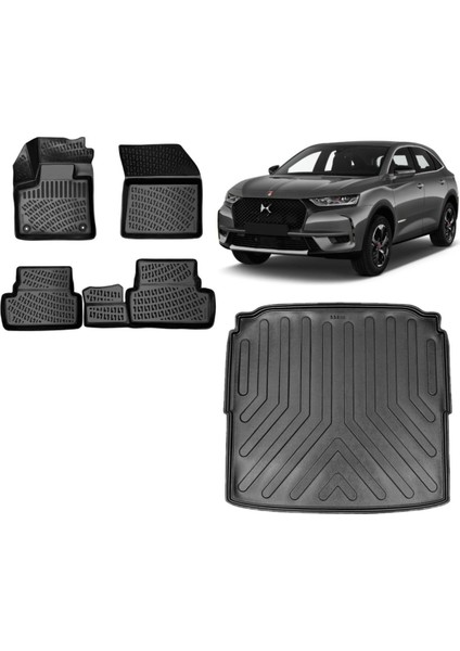 Ds 7 Crossback 2020 Model Alt 3D Bagaj Havuzu+3d Havuzlu Araca Özel Paspas Takımı