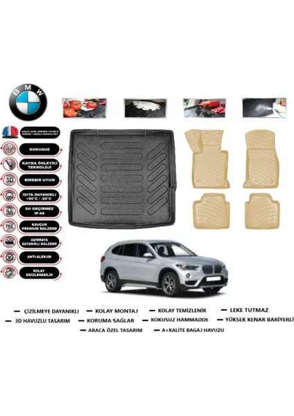 X1 2010 Model Bagaj Havuzu+Araca Özel Bej Paspas Takımı Flex