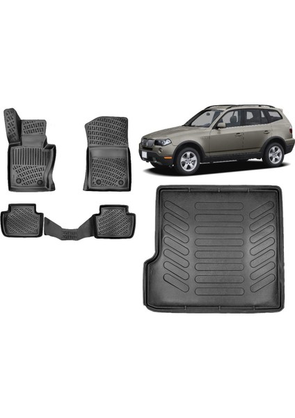 X3 2005 Model 3D Bagaj Havuzu+3d Havuzlu Araca Özel Paspas Takımı