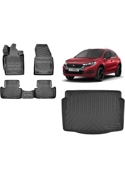 Ds 4 2022 Model 3D Bagaj Havuzu+3d Havuzlu Araca Özel Paspas Takımı