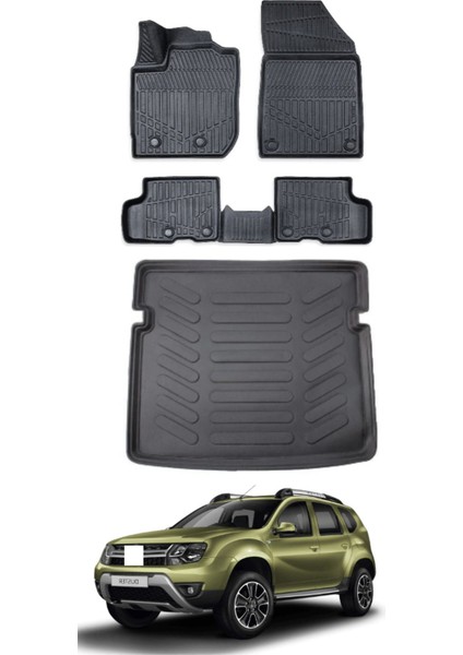 Duster 4x4 2021 Model Bagaj Havuzu Araca Özel Siyah Paspas Takımı