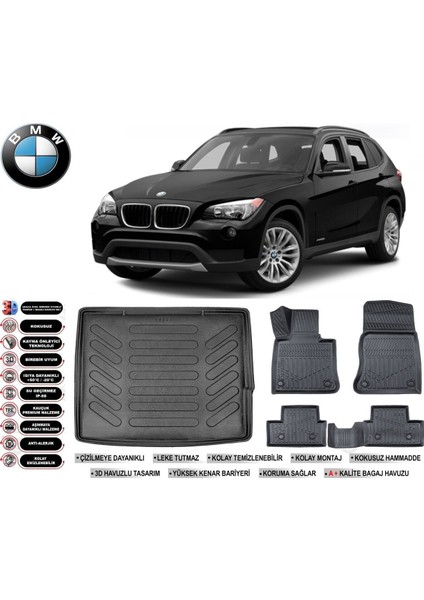X1 2015 Model Bagaj Havuzu Araca Özel Siyah Extra Havuzlu Paspas Takımı