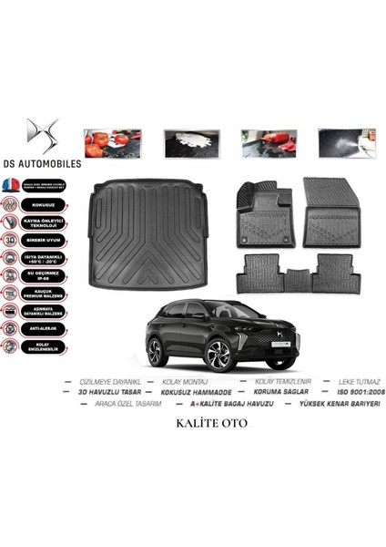 Ds 7 Crossback 2022 Model Alt 3D Bagaj Havuzu+4d Havuzlu Paspas Setii