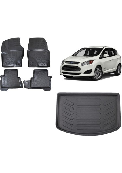 C-Max 2017 Model 3D Bagaj Havuzu+3d Havuzlu Araca Özel Paspas Takımı
