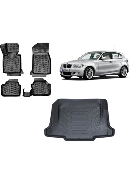 1 Serisi E87 2009 Model 3D Bagaj Havuzu+3d Havuzlu Araca Özel Paspas Takımı