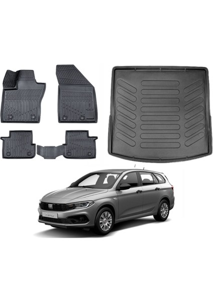 Egea Station Vagon 2021 Model Üst Bagaj Havuzu Paspas Takımı Eva Serisi