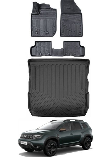 Duster 4x4 2023 Model Bagaj Havuzu Araca Özel Siyah Paspas Takımı