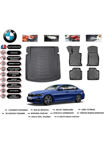 3 Serisi F30 2018 Model Bagaj Havuzu Araca Özel Paspas Takımı Flex