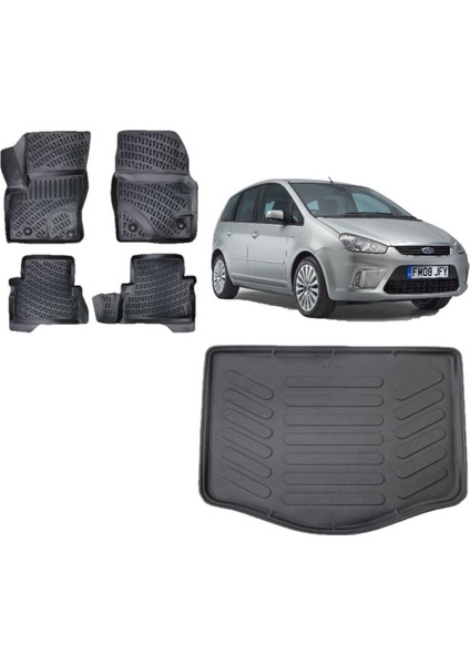 C-Max 2010 Model 3D Bagaj Havuzu+3d Havuzlu Araca Özel Paspas Takımı