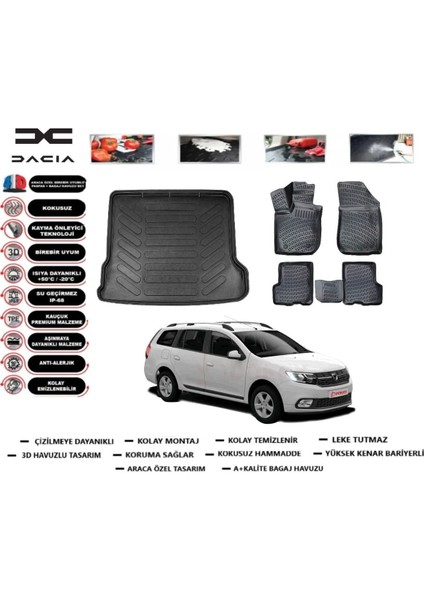 Logan Mcv 2006 Model Bagaj Havuzu Araca Özel Paspas Takımı Prrox