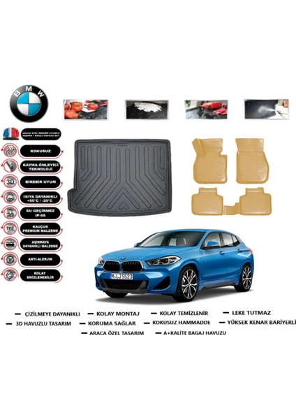 X2 2017 Model Bagaj Havuzu+Araca Özel Bej Paspas Takımı Flex