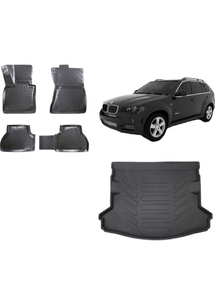 X5 2007 Model 3D Bagaj Havuzu+3d Havuzlu Araca Özel Paspas Takımı