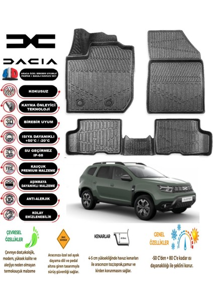 Duster 2023 Model 4d Araca Özel Havuzlu Paspas Takımı