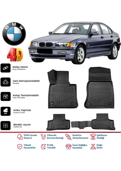 E46 1997-2006 4.5d Plus Havuzlu Siyah Paspas Takımı Yumuşak