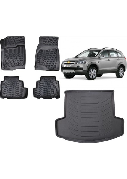 Chevrolet Captiva 2011 Model 3D Bagaj Havuzu+3d Havuzlu Araca Özel Paspas Takımı