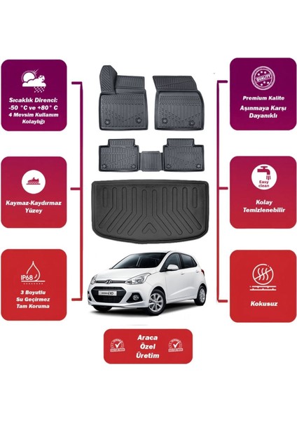 I10 2018 Model Bagaj Havuzu+4d Araca Özel Havuzlu Paspas Takımıı Maxii