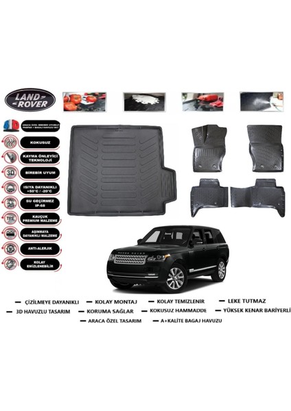 Ranger Rover Vouge 2014 Model Bagaj Havuzu Araca Özel Paspas Takımı Prrox
