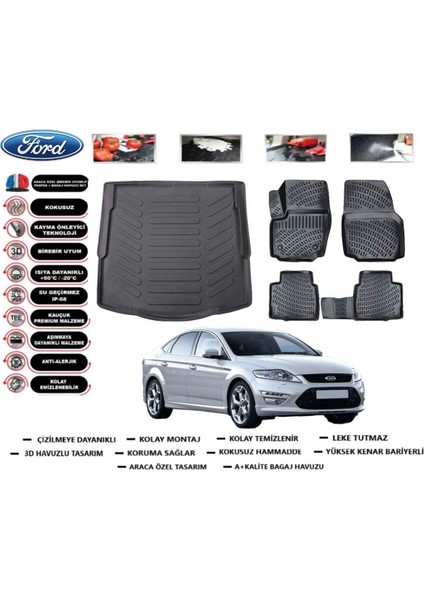 Mondeo 2008 Model Bagaj Havuzu Araca Özel Paspas Takımı Prrox