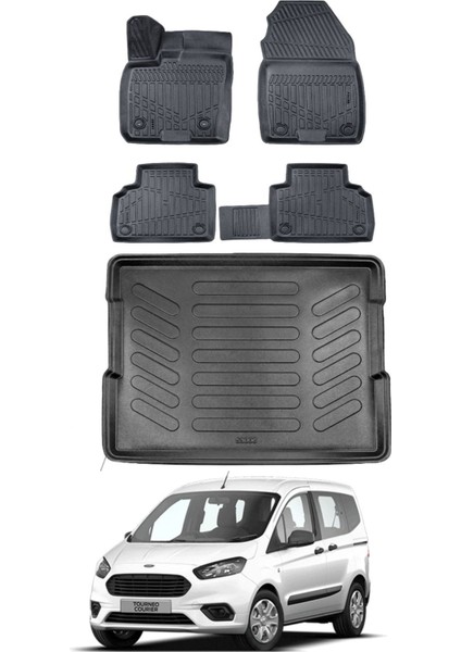 Courier 2017 Model Bagaj Havuzu Araca Özel Siyah Paspas Takımı