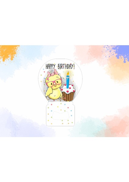 Hoşgeldin Bebek & Doğum Günü Cupcake Civciv Mıknatıslı Balon Magnet