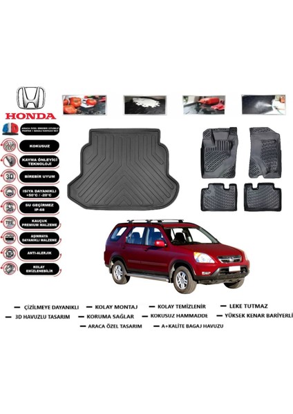 Crv 2002 Model Bagaj Havuzu Araca Özel Paspas Takımı Prrox