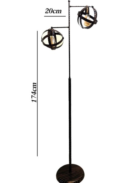 2'li Bal Damla Ampullü Siyah ve Bakır Renk Ayaklı Lambader fiyatları