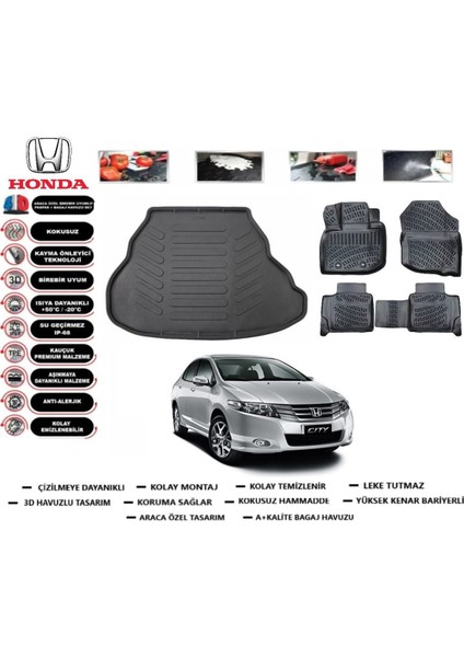 City 2009 Model Bagaj Havuzu Araca Özel Paspas Takımı Flex