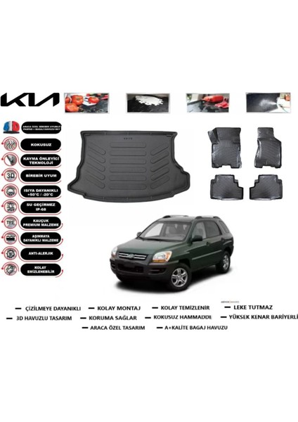 Sportage 2010 Model Bagaj Havuzu Araca Özel Paspas Takımı Prrox