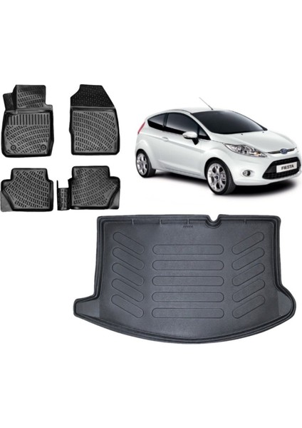 Fiesta 2016 Model 3D Bagaj Havuzu+3d Havuzlu Araca Özel Paspas Takımı