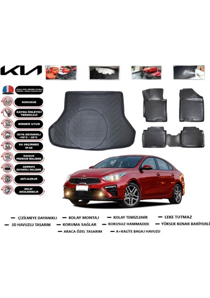 Cerato 2018 Model Bagaj Havuzu Araca Özel Paspas Takımı Prrox
