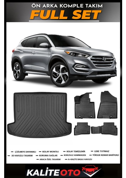 Tucson Bagaj Havuzu+4.5d Havuzlu Paspas Seti 2016 Model