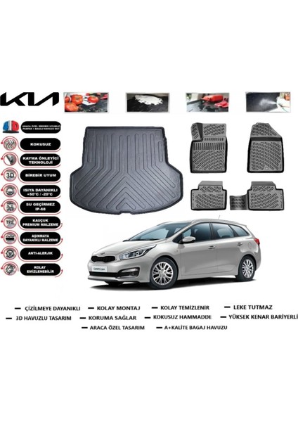 Ceed Sw 2020 Model Bagaj Havuzu Araca Özel Paspas Takımı Prrox