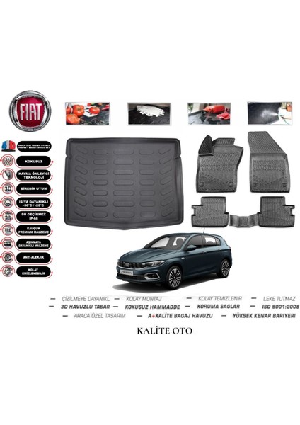 Egea Hatchback 2020 Model 3D Bagaj Havuzu+4d Havuzlu Paspas Setii