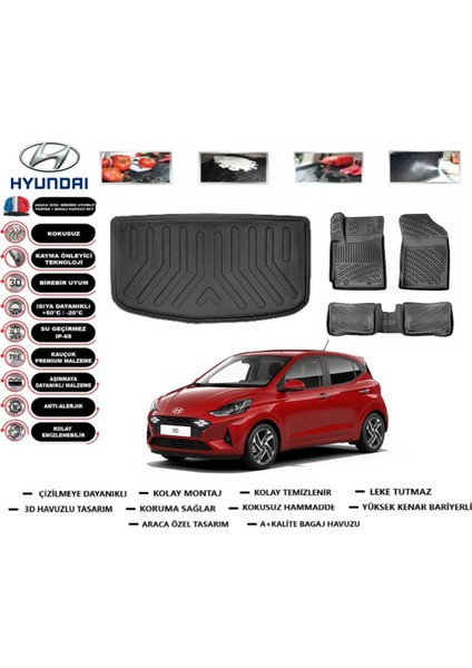 I10 2020 Model Bagaj Havuzu Araca Özel Paspas Takımı Flex