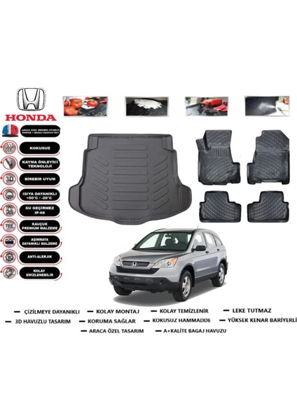Crv 2008 Model Bagaj Havuzu Araca Özel Paspas Takımı Prrox