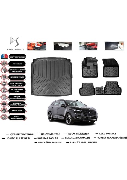 Ds 7 Crossback 2025 Model Alt Bagaj Havuzu Araca Özel Paspas Takımı Flex