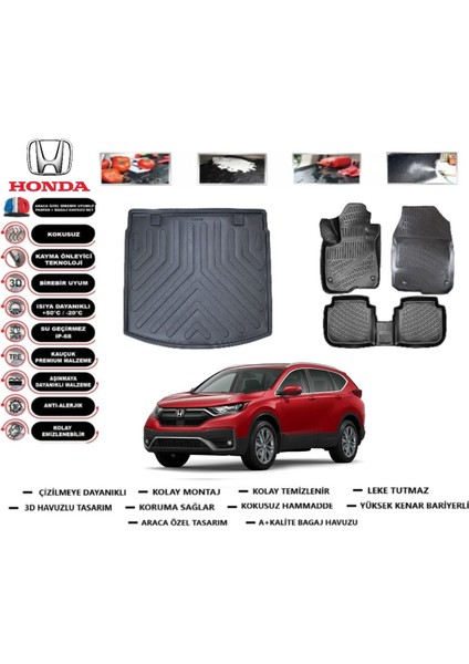 Crv 2021 Model Üst Bagaj Havuzu Araca Özel Paspas Takımı Prrox