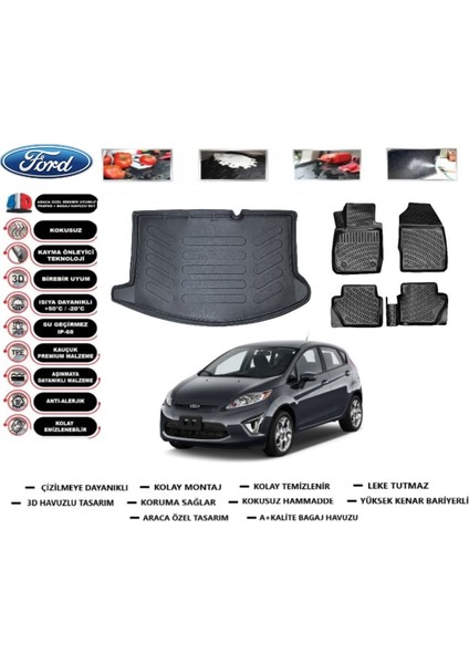 Fiesta 2011 Model Bagaj Havuzu Araca Özel Paspas Takımı Prrox